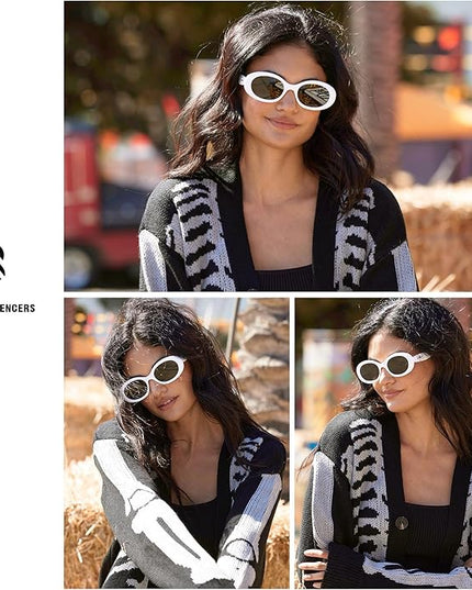 SOJOS Small Retro Oval Polarized Sunglasses for Women Men 90s Vintage UV400 Protection Tiny Sun Glasses SJ2286