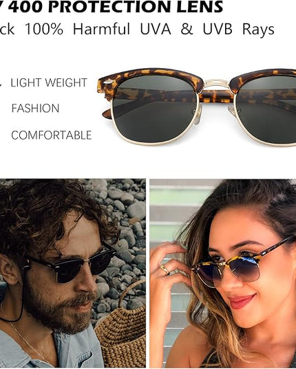 Pro Acme Semi-Rimless Polarized Sunglasses UV 400 Protection for Women Men