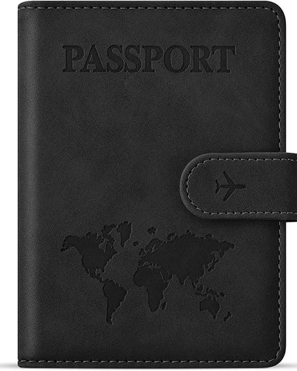 Passport Holder for Travel Essentials, Passport Wallet Cover Case for Travel Must Haves Accessories,Passport Book Holders for Women and Men BLACK (BLACK)
