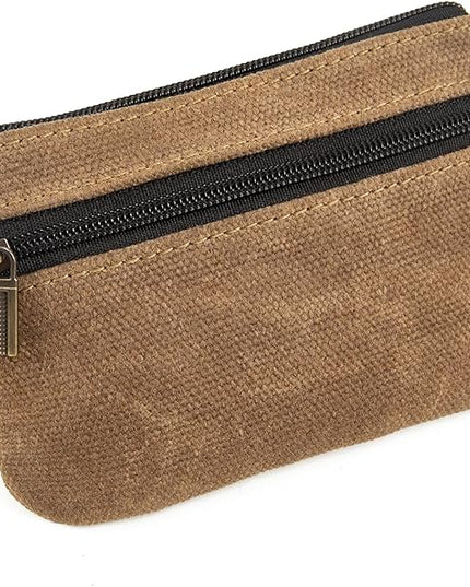 Canvas Coin Purse for Men,Small Cloth Change Purse for Coins,Small Fabric Coin Pouch for Men,Mens Zipper Coin Purse,Mini Key Money Change Wallet
