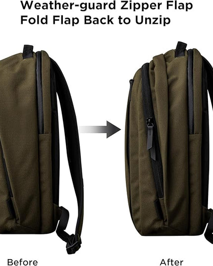 ALPAKA Metro Backpack Pro for Men - Fits 15.6" Laptop Business Travel Backpack with YKK Zippers, MOD Key Leash,Axoflux 600D (Army Green)