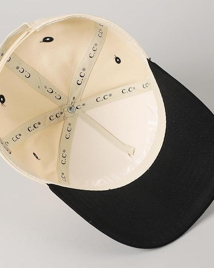 MIRMARU Two-Tone Vintage Canvas Trucker Hats for Men & Women, Adjustable Size Baseball Caps with Trendy Embroidered Design