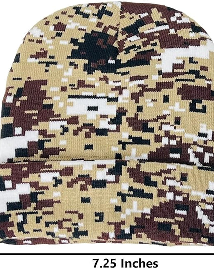 Super Soft Adult & Child Camo Print Winter Knit Beanie Set
