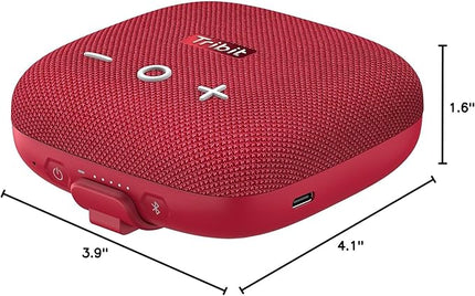 Tribit StormBox Micro 2 Portable Bluetooth Speaker, Bluetooth 5.3 Speakers with XBass, IP67 Waterproof, 12H Playtime Long Battery for Outdoor Camping Biking (Red)
