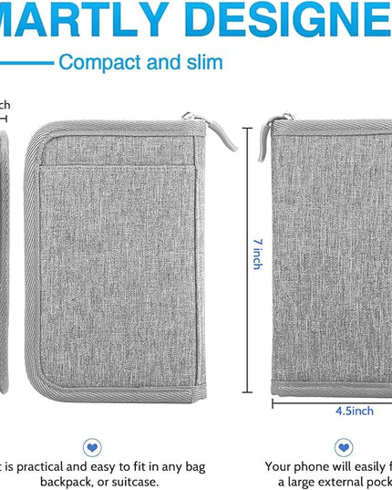 Passport Holder for Travel, Women Rfid Blocking Passport Wallet, Travel Essentials Premium Wallets, Waterproof Passport Holders Bag for Men Traveling, Travel Document Organizer Credit Cards Case