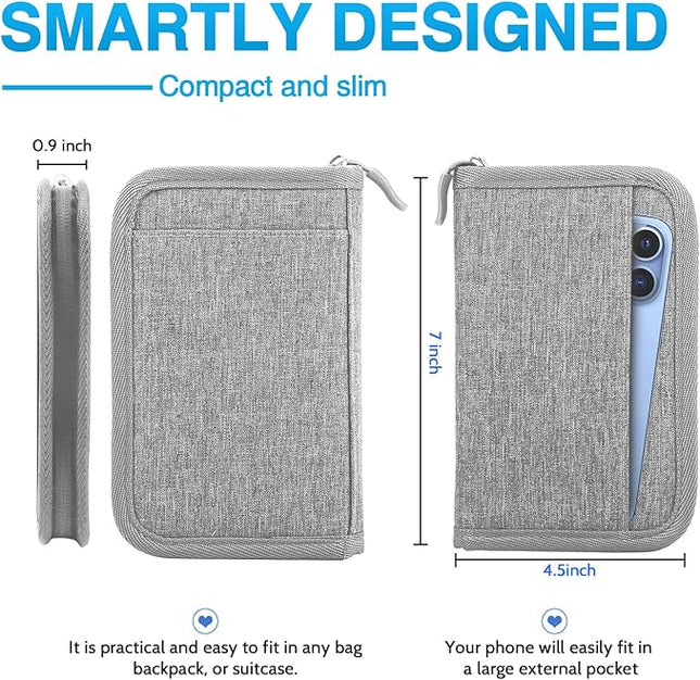 Passport Holder for Travel, Women Rfid Blocking Passport Wallet, Travel Essentials Premium Wallets, Waterproof Passport Holders Bag for Men Traveling, Travel Document Organizer Credit Cards Case