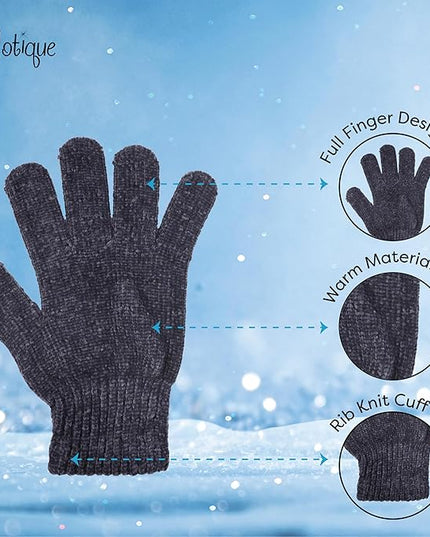 Motique Accessories Chenille Gloves Women Winter Magic Warm Gloves