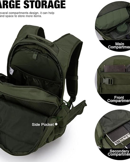 Mardingtop Tactical Molle Backpack for Men- 18L/28L EDC Hiking & Motorcycle Backpack