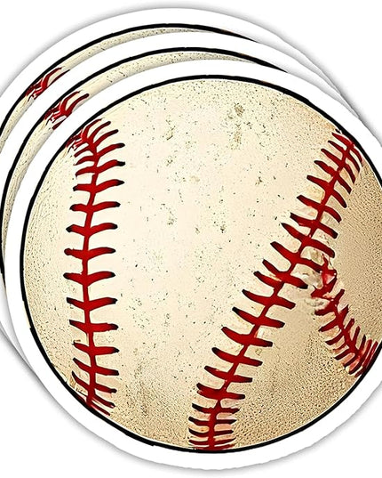 (3PCS) Baseball Sticker, Sport Stickers - Waterproof Vinyl Decal for Laptop, Water Bottle, Tumbler, Scrapbook, Helmet, Gift for Baseball Lovers, Baseball Team Size 3" x 3"