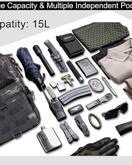 HAOMUK Tactical Sling Bag Pack Military Rover Shoulder Sling Backpack EDC Molle Assault Range Bag