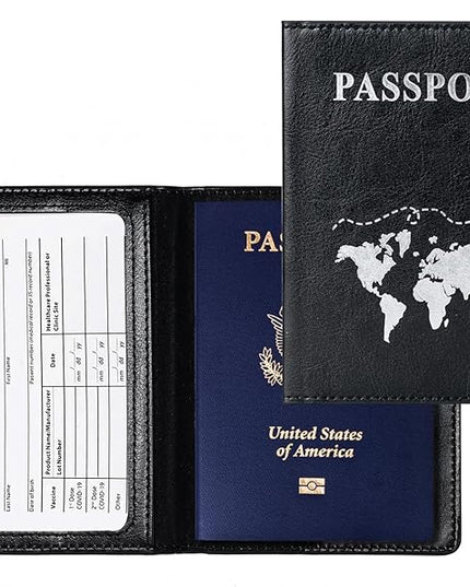 2 Pcs Passport holders，Ultra Slim passport wallet，PU Leather Passport Cover for Women and Men…