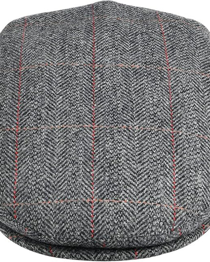 VOBOOM Men's Herringbone Flat Ivy Newsboy Hat Wool Blend Gatsby Cabbie Cap