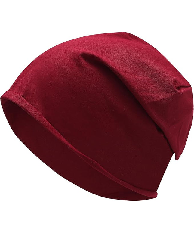 ZLYC Cotton Thin Slouchy Beanie Hat for Men Women Fashion Soft Stretch Knit Skull Cap