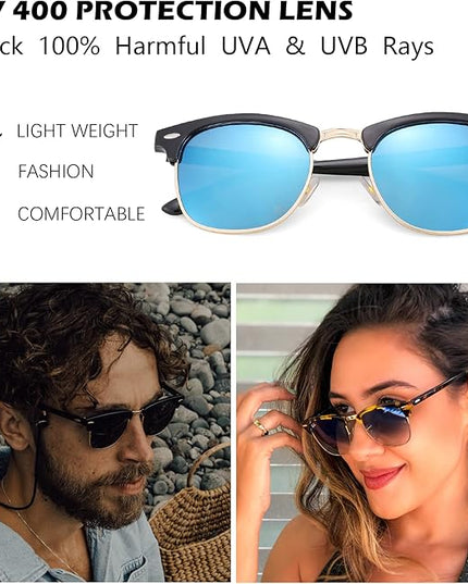 Pro Acme Semi-Rimless Polarized Sunglasses UV 400 Protection for Women Men