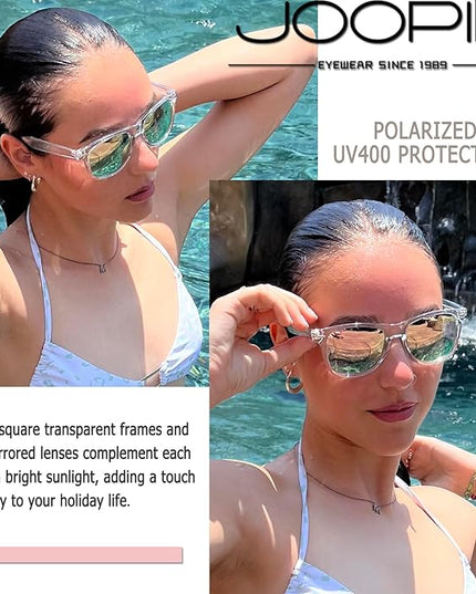 Joopin Square Sunglasses Polarized UV Protection Trendy Designer Sun Glasses Men Women