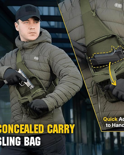 M-Tac CCW Sling Bag for Men & Women - EDC Shoulder Bag Tactical - Crossbody Concealed Carry Bag - Mens Chest Pack