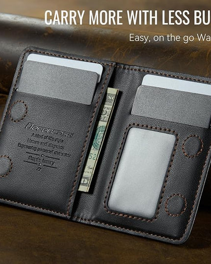 Defencase for Magsafe Wallet Magnetic Card Holder RFID Blocking, PU Leather Minimalist Phone Wallet for MagSafe Phones and Cases for iPhone 17/16/ 15/14/ 13/12/ Pro/Max/Plus/Air, Black