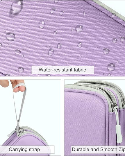FYY Electronic Organizer, Travel Cable Organizer Bag Pouch Electronic Accessories Carry Case Portable Waterproof Double Layers All-in-One Storage Bag for Cable, Cord, Charger, Phone,-Light Purple