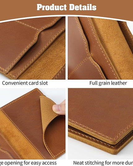 Jack&Chris Leather Passport Holder, Handmade Passport cover, Travel Wallet Cover Case for Men and Women, Leather Travel Documents Organizer Protector, JC107