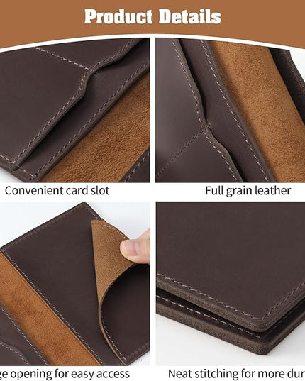 Jack&Chris Leather Passport Holder, Handmade Passport cover, Travel Wallet Cover Case for Men and Women, Leather Travel Documents Organizer Protector, JC107