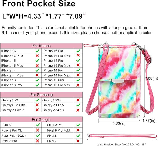 KUKOO Small Crossbody Bag Cell Phone Purse Wallet with Credit Card Slots for Women
