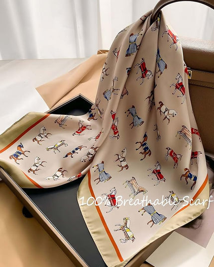 100% Mulberry Silk Scarf for Women Hair Lightweight Square Neckerchief Wrap For Head Scarves 21"