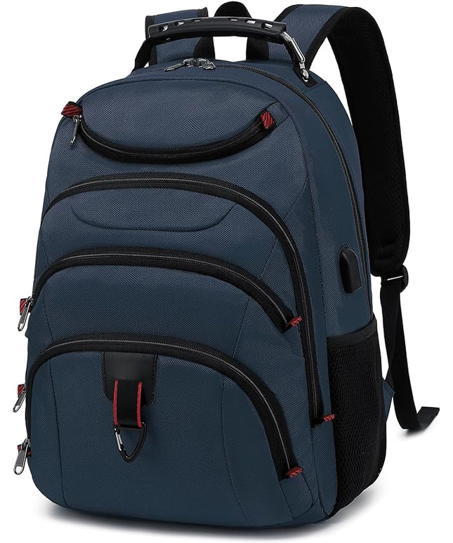 Boavan Laptop Backpack for men, 15.6 inch Laptop Bag with USB Port, Waterproof Travel Work Backpack Purse, Anti-Theft Teacher Nurse Doctor Casual Bookbags Office Business backpack，Classic Navy