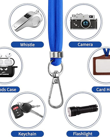 CACOE Phone Lanyard 2 Pcs-1 Pcs Adjustable Neck Strap, 1 Pcs Wrist Strap, 2 Pcs Pads, Universal Crossbody Multifuctional Cell Phone Lanyards Compatible with Most Smartphones(Dark Blue)