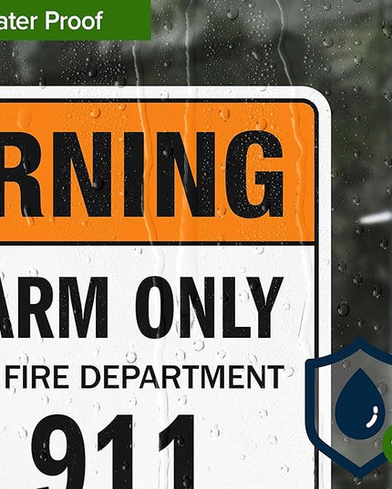 Warning Local Alarm Only Not Connected To Fire Department Call 911 Sign, 10x7 Inches, 4 Mil Vinyl Decal Stickers Weather Resistant, Made in USA by My Sign Center
