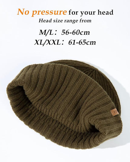 TOP-EX PolarWool™ 100% Merino Wool Short Fisherman Beanie Hats for Men Women Knit Skull Cap Cuffed Beanies Warm Winter Hats