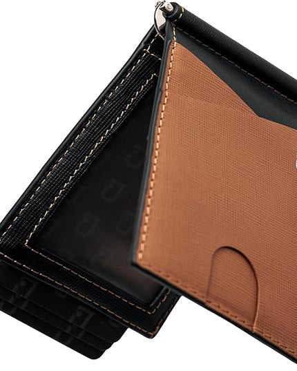 Jenoss Smart Tracking Wallet For Men: Smart Tracker Works with Apple Find My Full Grain Leather, Slide Pop Up Card, Minimalist Compact 12 Cards Slot Organizers ID Money Clip