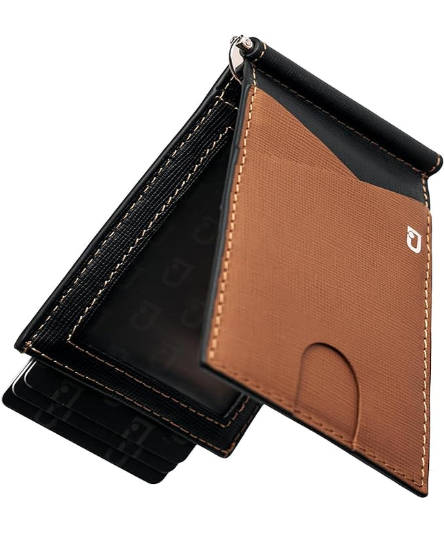 Jenoss Smart Tracking Wallet For Men: Smart Tracker Works with Apple Find My Full Grain Leather, Slide Pop Up Card, Minimalist Compact 12 Cards Slot Organizers ID Money Clip