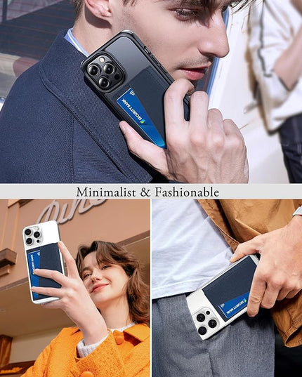 TopMade for MagSafe Wallet, Strongest Magnetic Card Holder for iPhone 17/16/15/14/13/12 Series, Minimalist Leather Trifold Magnetic Wallet for Phone Case, 9 Cards Holder, RFID Blocking, Navy Blue