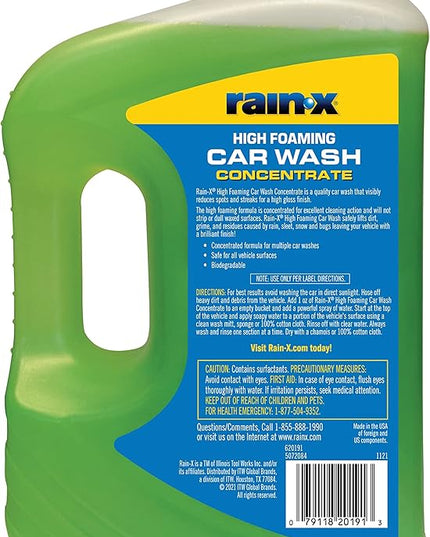 Rain-X 620191 Foaming Car Wash - 100 fl oz. High-Foaming, Concentrated Formula For Greater Cleaning Action, Safely Lifting Dirt, Grime And Residues For An Exceptional Clean 100 Fl Oz (Pack of 4)