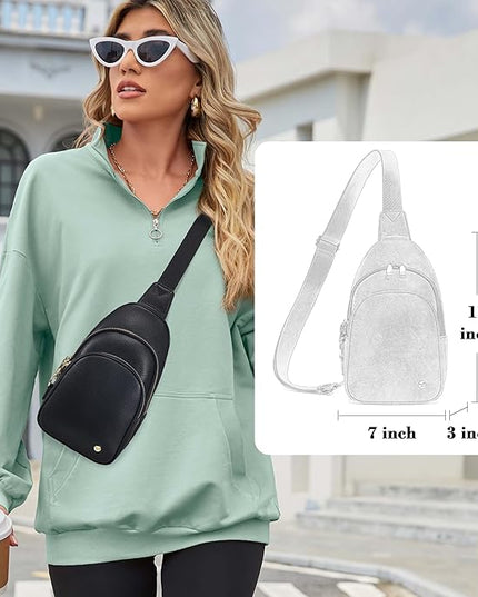 Anti Theft Crossbody Bags for Women Leather Sling Bag Cross Body Travel Purse Chest Bags Fanny Pack Gift Teen Girl