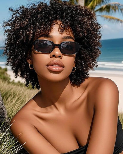 MASDUN Polarized Narrow Rectangle Sunglasses for Women Men Trendy Y2k Retro 90s Sun Glasses (3 Pack)