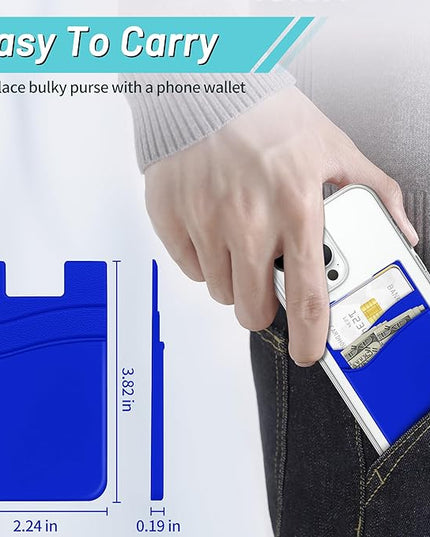 SHANSHUI Phone Card Holder, Phone Wallet Stick on Business Card Holder Pocket Compatible for iPhone 11 Pro and Most Smartphones - 5PCS