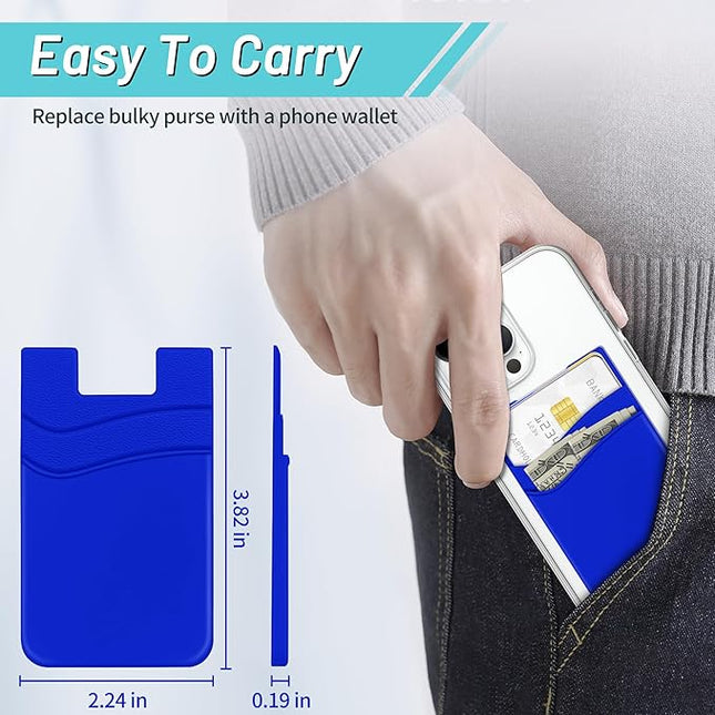 SHANSHUI Phone Card Holder, Phone Wallet Stick on Business Card Holder Pocket Compatible for iPhone 11 Pro and Most Smartphones - 5PCS