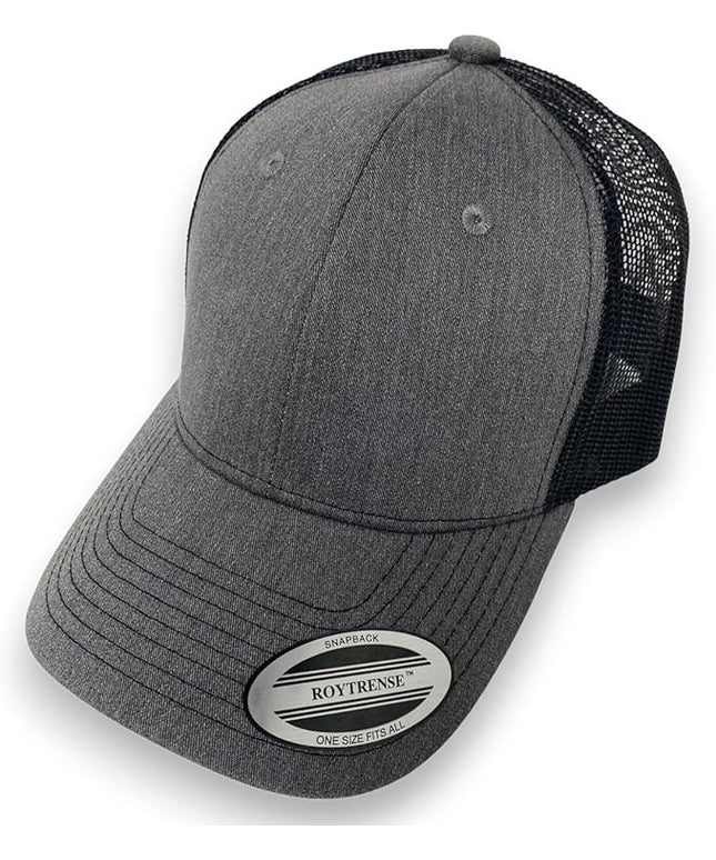 Classic Solid Color Mesh Trucker Hat - Adjustable Snapback Cap for Men & Women - Casual & Sporty Style