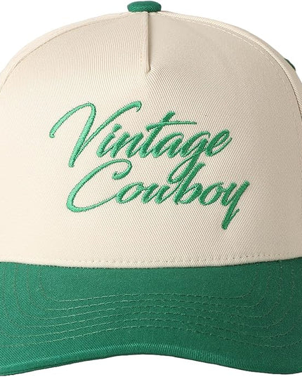MIRMARU Two-Tone Vintage Canvas Trucker Hats for Men & Women, Adjustable Size Baseball Caps with Trendy Embroidered Design