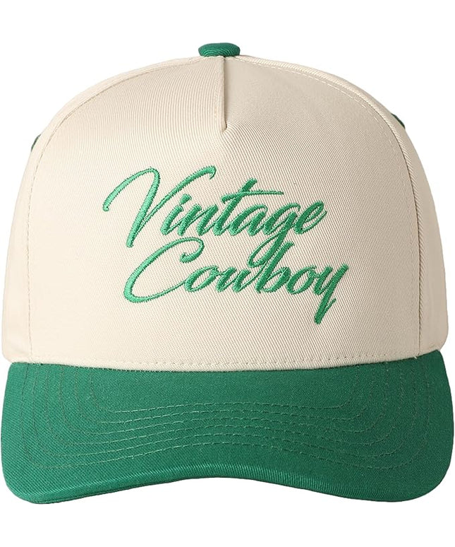 MIRMARU Two-Tone Vintage Canvas Trucker Hats for Men & Women, Adjustable Size Baseball Caps with Trendy Embroidered Design