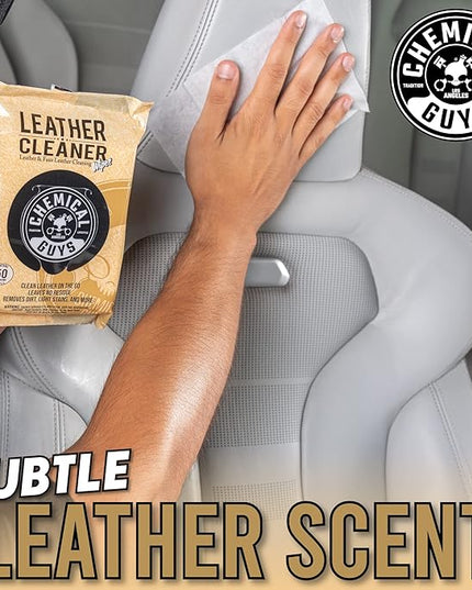 Chemical Guys PMWSPI20850 Leather Cleaner Wipes Mega 100 Pack for Car Interiors, Furniture, Boots, and More, Works on Natural, Synthetic, Pleather, Faux Leather and More, (50 Ct)