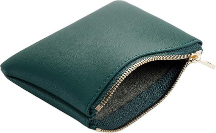 Chelmon Vegan Leather Coin Purse Pouch Change Purse With Zipper For Men Women