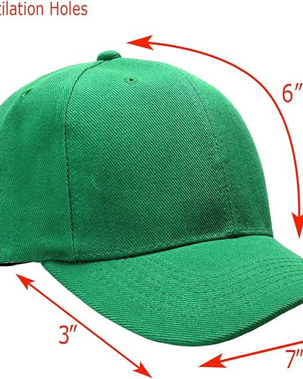 Falari Wholesale Bulk Lot 12-Pack Baseball Cap Adjustable Size Plain Blank Solid Color