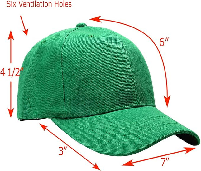 Falari Wholesale Bulk Lot 12-Pack Baseball Cap Adjustable Size Plain Blank Solid Color