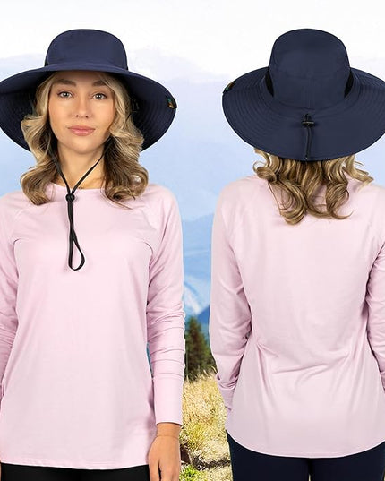 SUN CUBE Wide Brim Sun Hat Men Women, Fishing Hats Sun UV Protection, Mens Hiking Bucket Hat Safari Beach Boonie, UPF 50+