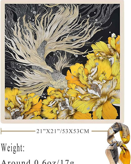 100% Mulberry Silk Scarf for Women Hair Lightweight Square Neckerchief Wrap For Head Scarves 21"
