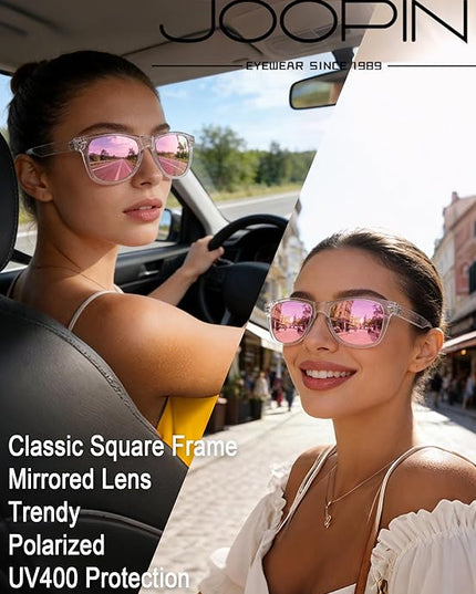 Joopin Square Sunglasses Polarized UV Protection Trendy Designer Sun Glasses Men Women