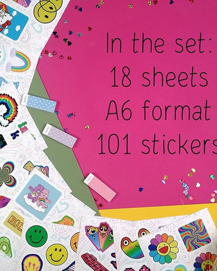 BulbaCraft BulbaCraft 100Pcs Indie Stickers Aesthetic, Kidcore Stickers, 90s & 2000s Laptop Decals, Y2K Decals, Indie Stuff, Gifts for Women & Men