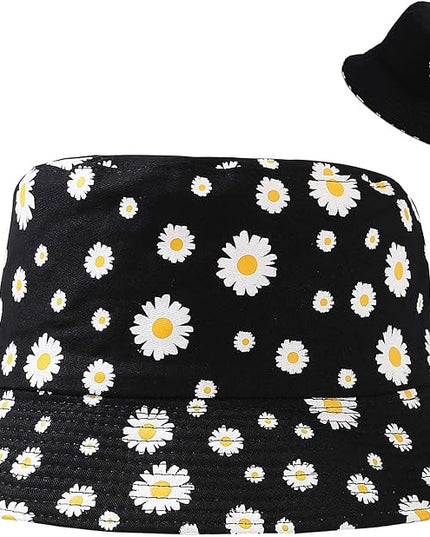 Malaxlx Unisex Bucket Hat Beach Sun Hat Aesthetic Fishing Hat for Men Women Teens, Reversible Double-Side-Wear